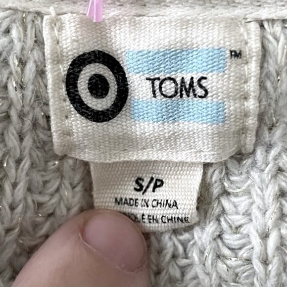 Tom’s at Target Women’s Sweater Small Grey & Shimmer Cotton & Wool Contemporary - Picture 7 of 13
